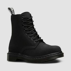 Black Mono Fur Doc Martens